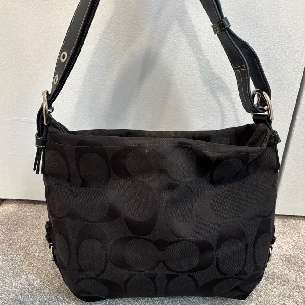 Coach Black Signature Shoulder Bag